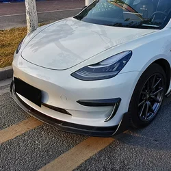 2 pezzi copertura fendinebbia anteriore per auto per Tesla modello 3 Y 2017-2024 lampade lama trim spoiler vento coltello paraurti nero lucido ABS tuning