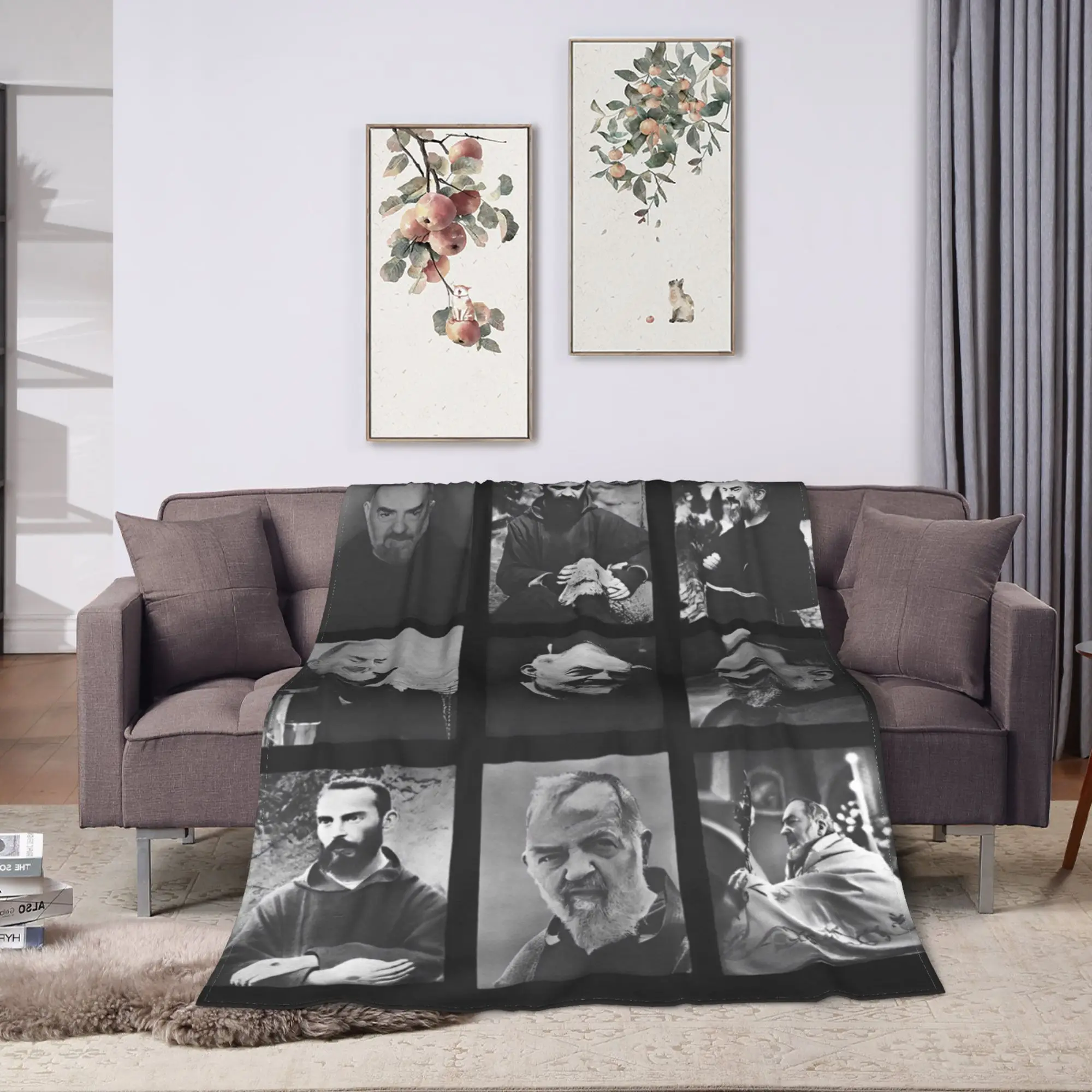 Padre Pio Of Pietrelcina Blanket Stay With Me Soft Warm Print Plush Throw Blanket For Boy Girl Bedroom Flannel Bedspread Cover