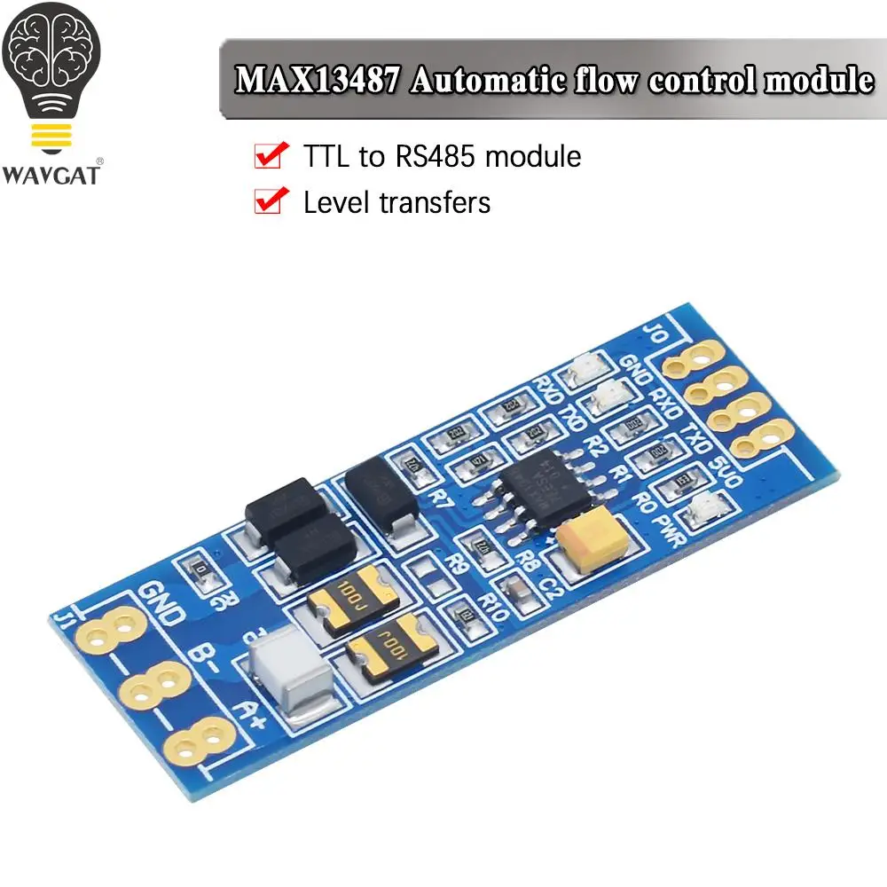 WAVGAT MAX13487 5V-TTL moduł RS485 485 do poziomu TTL wzajemna konwersja sprzętu automatyczna kontrola przepływu