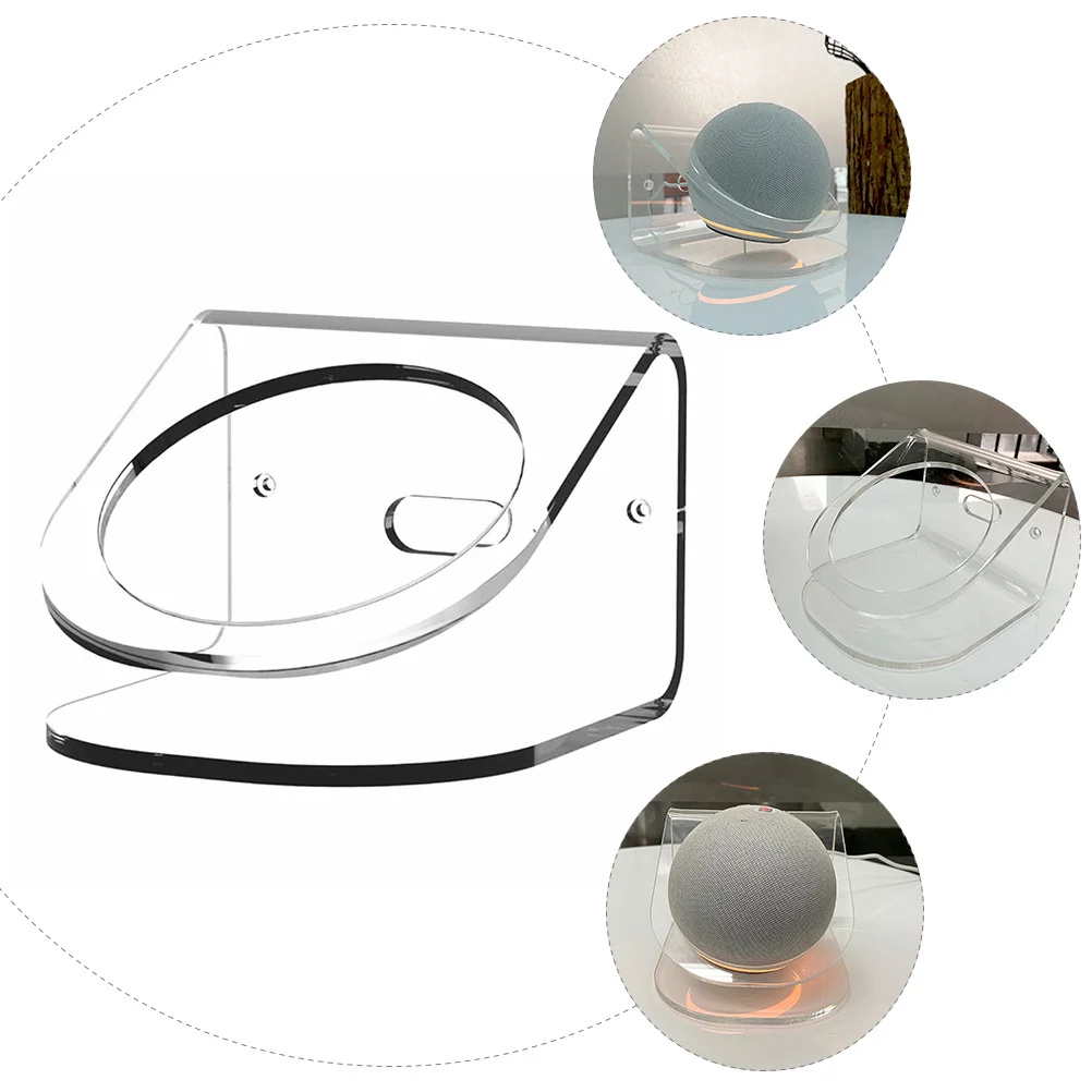 

Wall Mounted Smart Speaker Bracket Compatible for Echo Dot 4 High-Quality Transparent Acrylic Material Sturdy Holder
