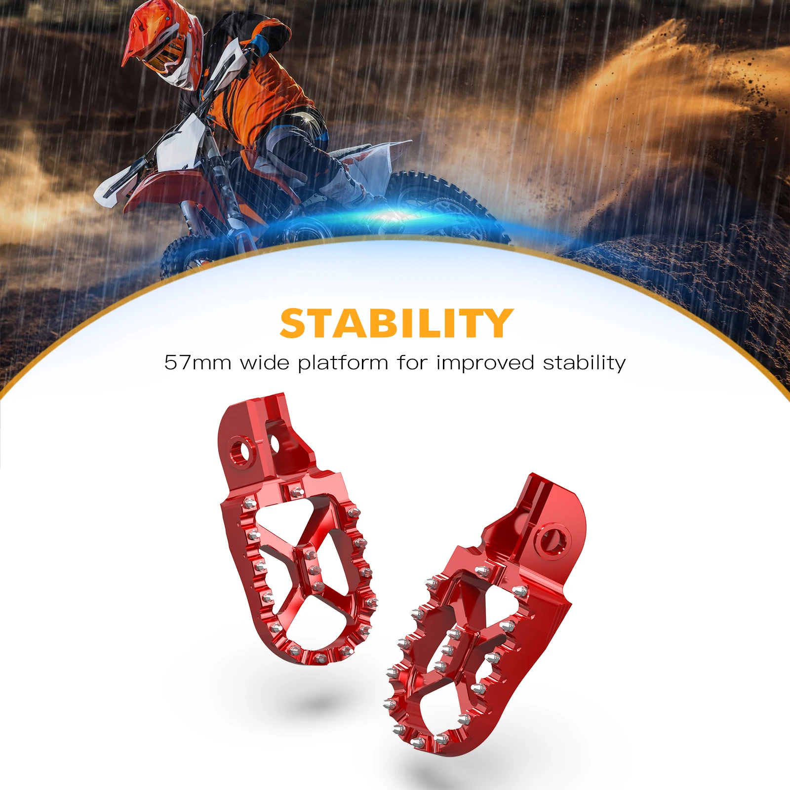 ل GasGas EC 300 2023 2022 2021 EC 250 EX 300 EC EX MC 125 250 300 250F 350F 450F ECF EXF MCF دراجة نارية Footpegs مجموعة مسند القدمين #2