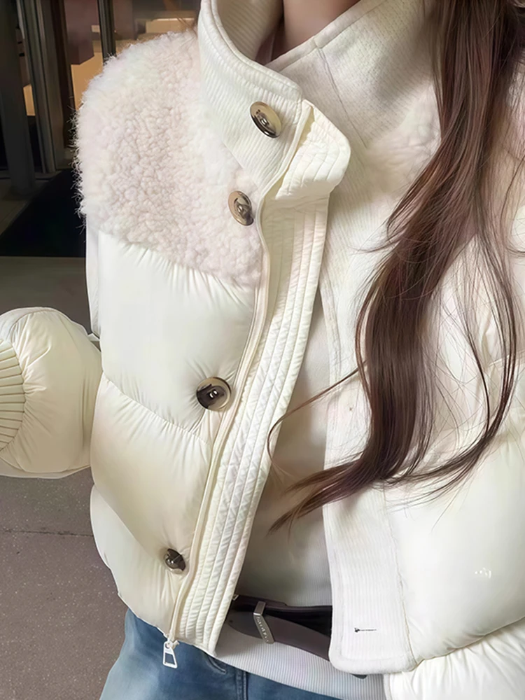 

Женская короткая стеганая куртка-пуховик из хлопка, теплая зимняя верхняя одежда в корейском стиле, свободный крой, цветная