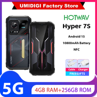 HOTWAV Hyper 7S 4GB 256GB Rugged Phone 5G Octa-core Android 15 Smartphone 6.6'' HD+ 120Hz 10800mAh 20W Mobile Phone