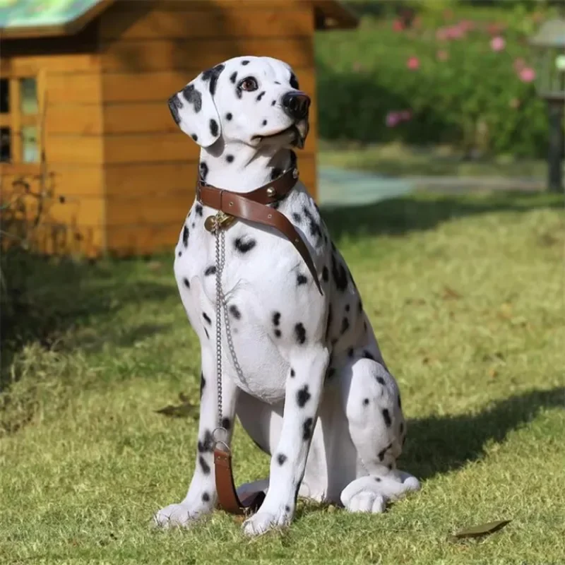 【Popular】Creative Dalmatian Dog Garden Simulation Speckled Dog Resin Crafts Cute Gift Practical Home Garden Decoration Animals
