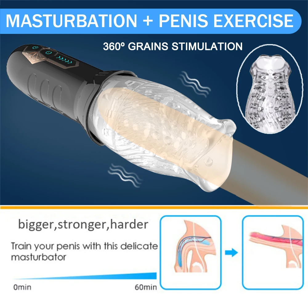 Male Masturbator Oral Sex Trainer Vibrator Sex Toys For Men Vagina Real Pussy Adult Delay Automatic Climax Glans Stimulate Man