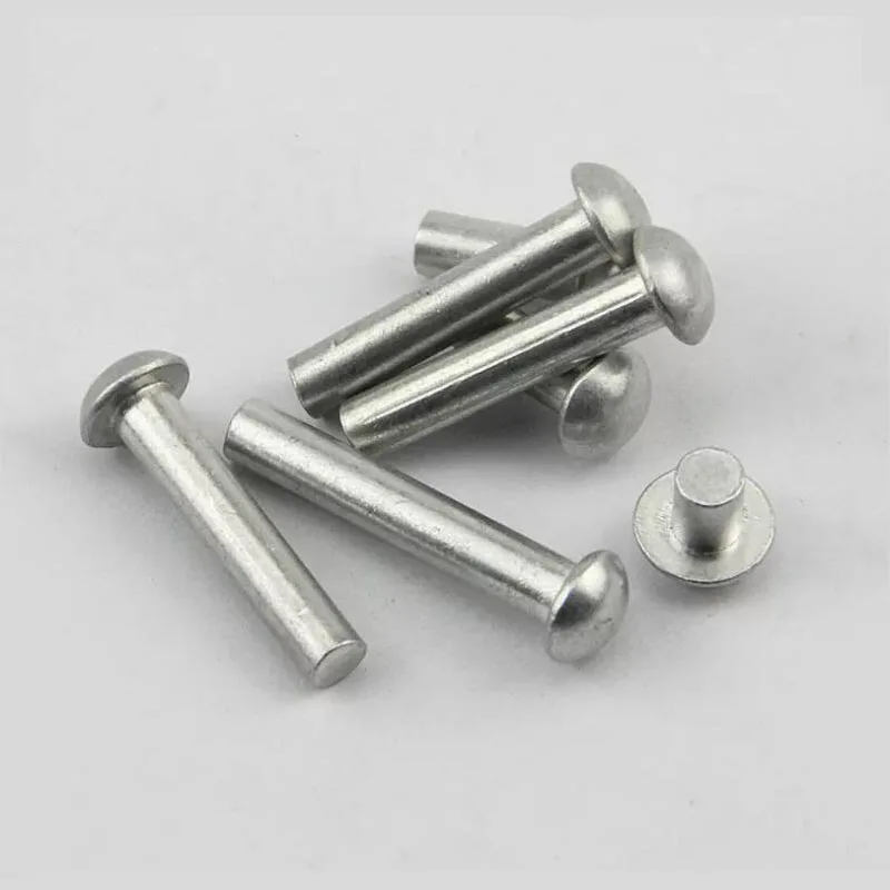 10-50X M2 M2.5 M3 M4 M5 M6 GB867Aluminum Button Semi Dome Round Head Punch Self-plugging Solid Rivet Rod Diameter 2 3 4 5 6mm