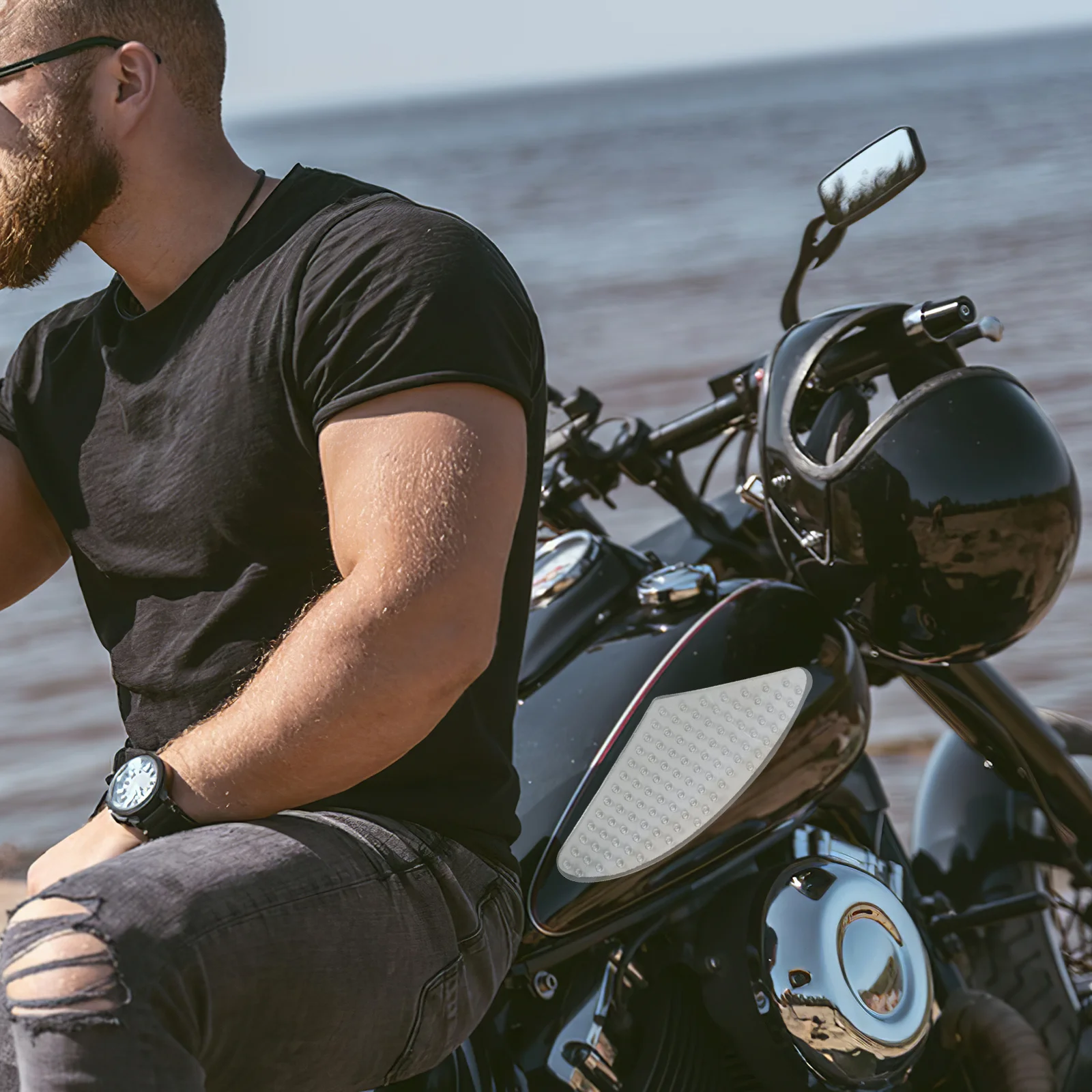 

1Pair Insulation Non Slip Motorcycle Tank Pad Durable Rubber Sticker Grip Practical Design Enhances Appearance