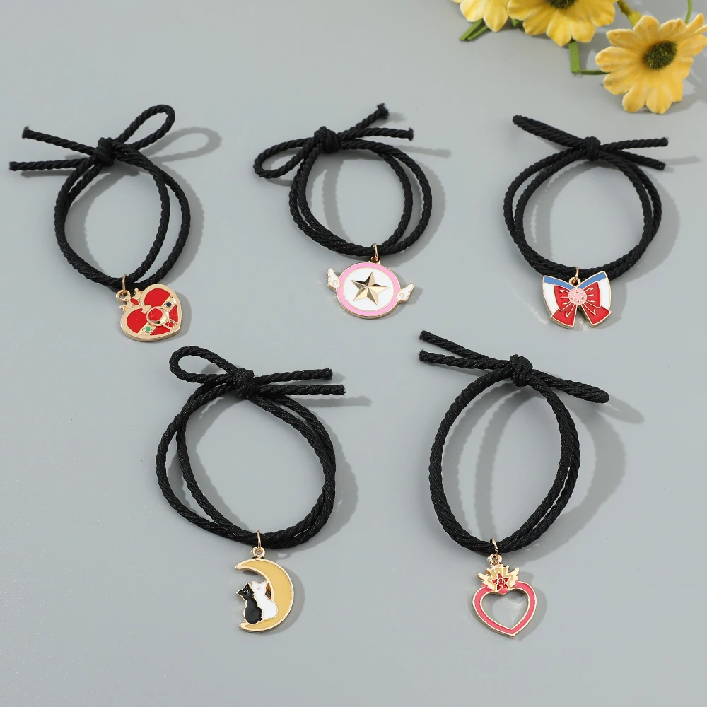 Kawaii Anime Sailor Moon Hair Rope for Women Bowknot Head Rope Apparel Hair Bands Headband for Girl Hair Accessories