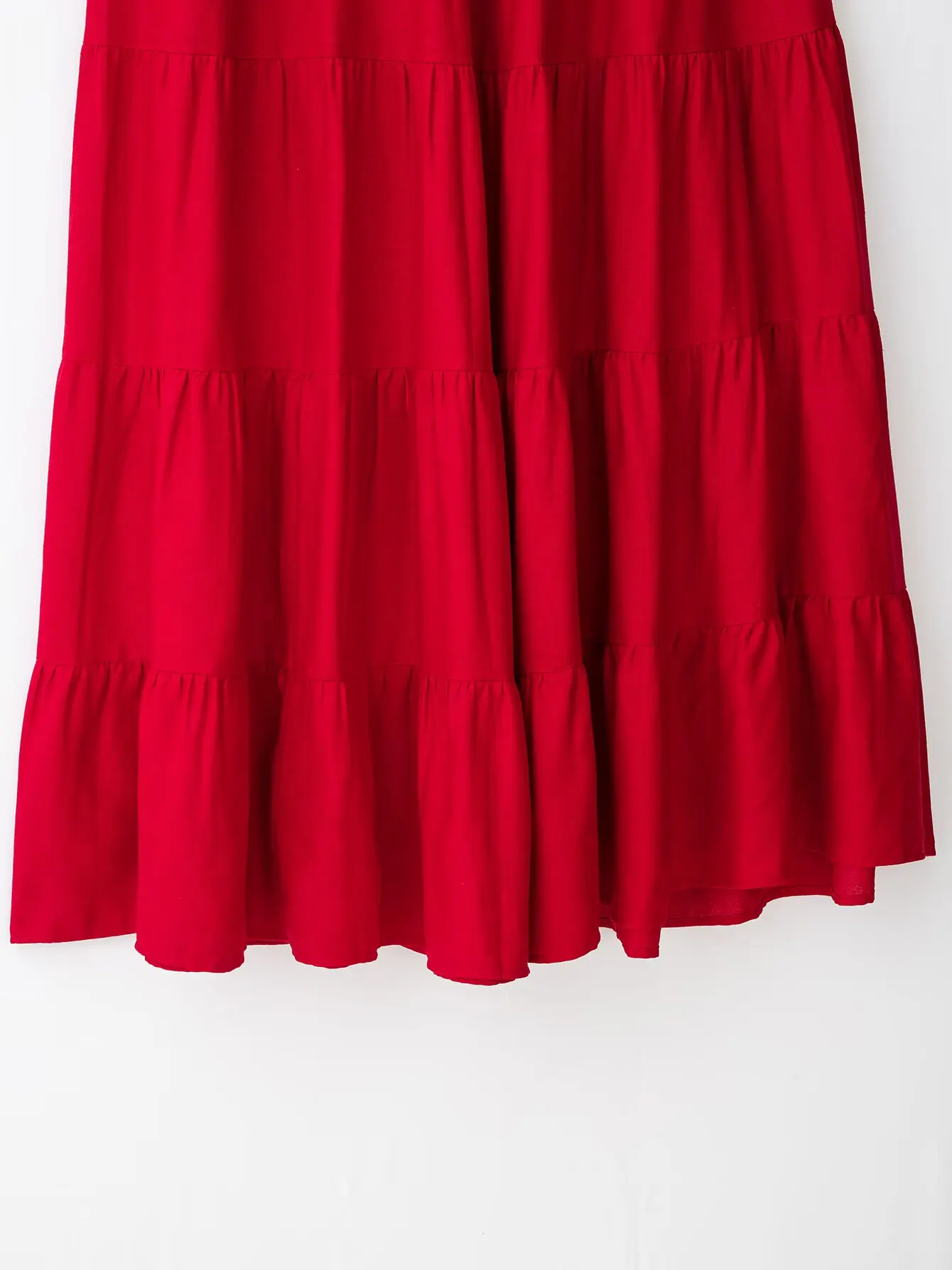 KONDALA Schicke Sommerliche Sexy Rote Damenanzüge mit Neckholder-Plissee-Weste + Langer Midirock mit Kordelzug – Modische Urlaubssets für Damen 2026 – Detail 23