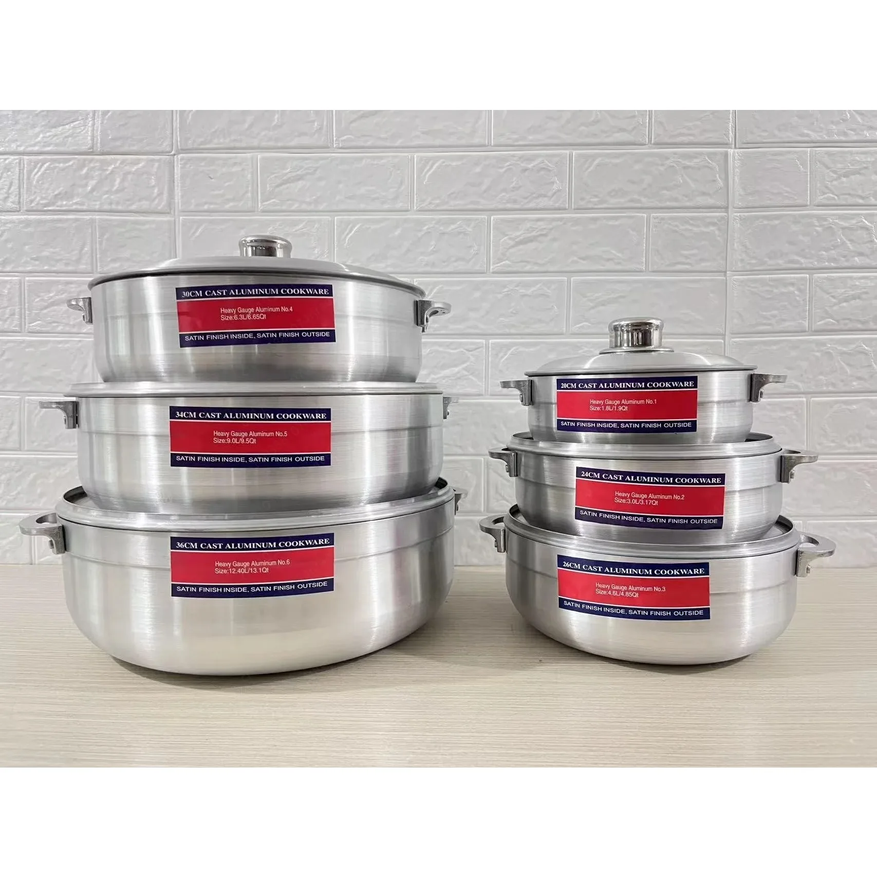 Zandpot 6-delige set Midden-Oosten en Afrikaanse soep pot 20-36cm pottenset, aluminium - afbeelding 2