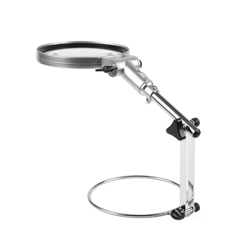 Lowest Price Folding Adjustable Arm Clip-on Desk Table Magnifying Glass Lamp Illuminated Magnifer With LED Light Acrylic Lens