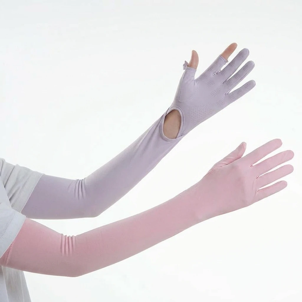 1 Paar Sport-Armstulpen für Radfahren, Laufen, Angeln, Klettern, Sonnenschutz, UV-Schutz, Kühlende Ärmel mit 5-Finger-Manschetten – Detail 4