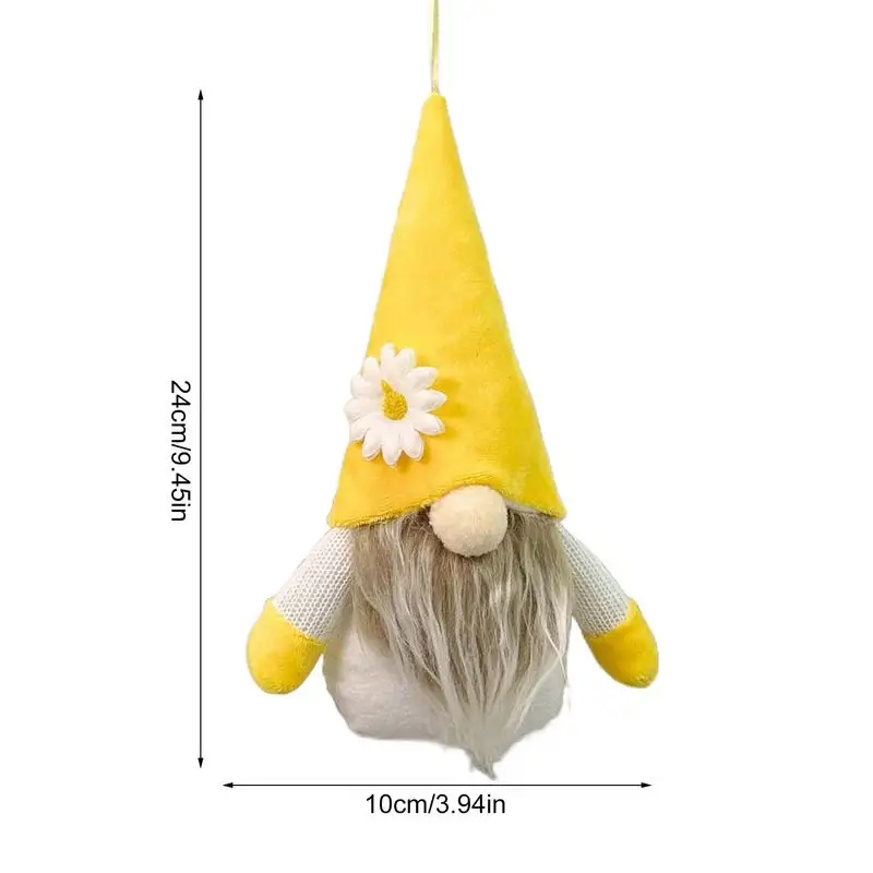 Sunflower Gnomes Figurines Handmade Cute Swedish Tomte Farmhouse Gnome Doll Sunflower Kitchen Decor Spring Summer Sunflower