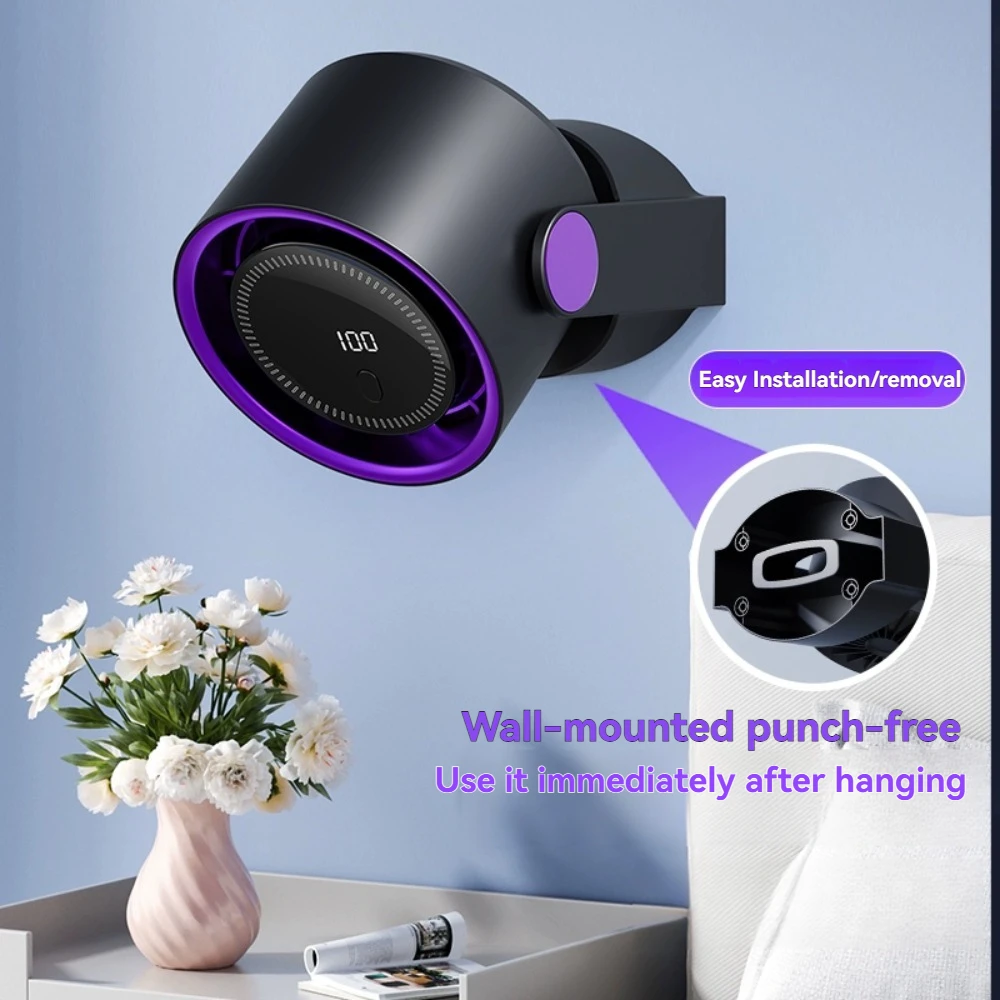 Novo ventilador elétrico inteligente de 100 velocidades usb multifuncional bladeless ventilador desktop silencioso montado na parede ventilador escritório em casa interior