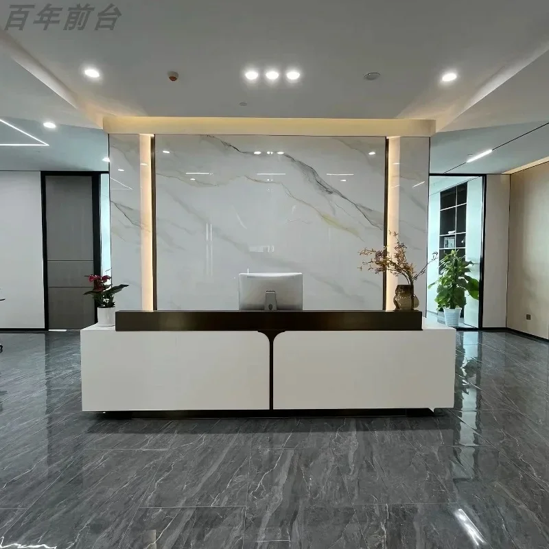 Company Front Desk Modern Simple Hotel Lobby Reception Desk B & B Sales Property Corner Bar checkout page