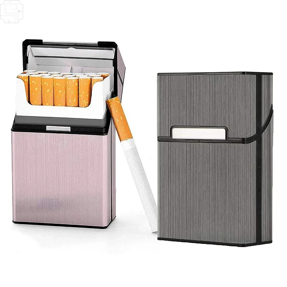Portable Slim Aluminum Cigarette Case King Size Tobacco Storage Box Waterproof Cigar Holder Smoking Accessory Outdoor Carry Gift image 6