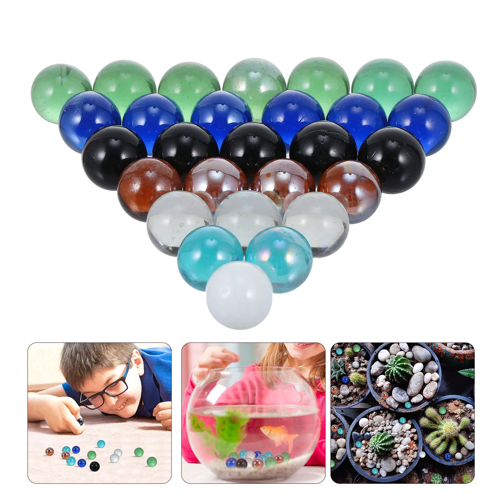 

50 Pcs Crystal Ball Glass Marbles Fish Tank Decorations Kids Playthings Aquarium Vase DIYDecorations Hydroponic Plant nament