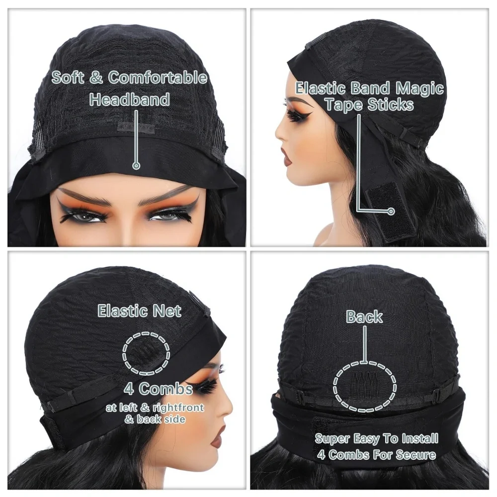 30 Inch Headband Wig Human Hair Body Wave Wig 200 Density Virgin Human Hair Wigs For Black Women Brazilian Ready To Wear Wig - view 6