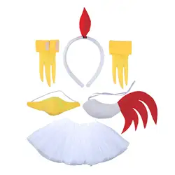 Chicken Animal Costume Easter Chicken Head Hoop Set Farm Animal Costume for Dress up Cosplay Prop Christmas Animal Party Girls