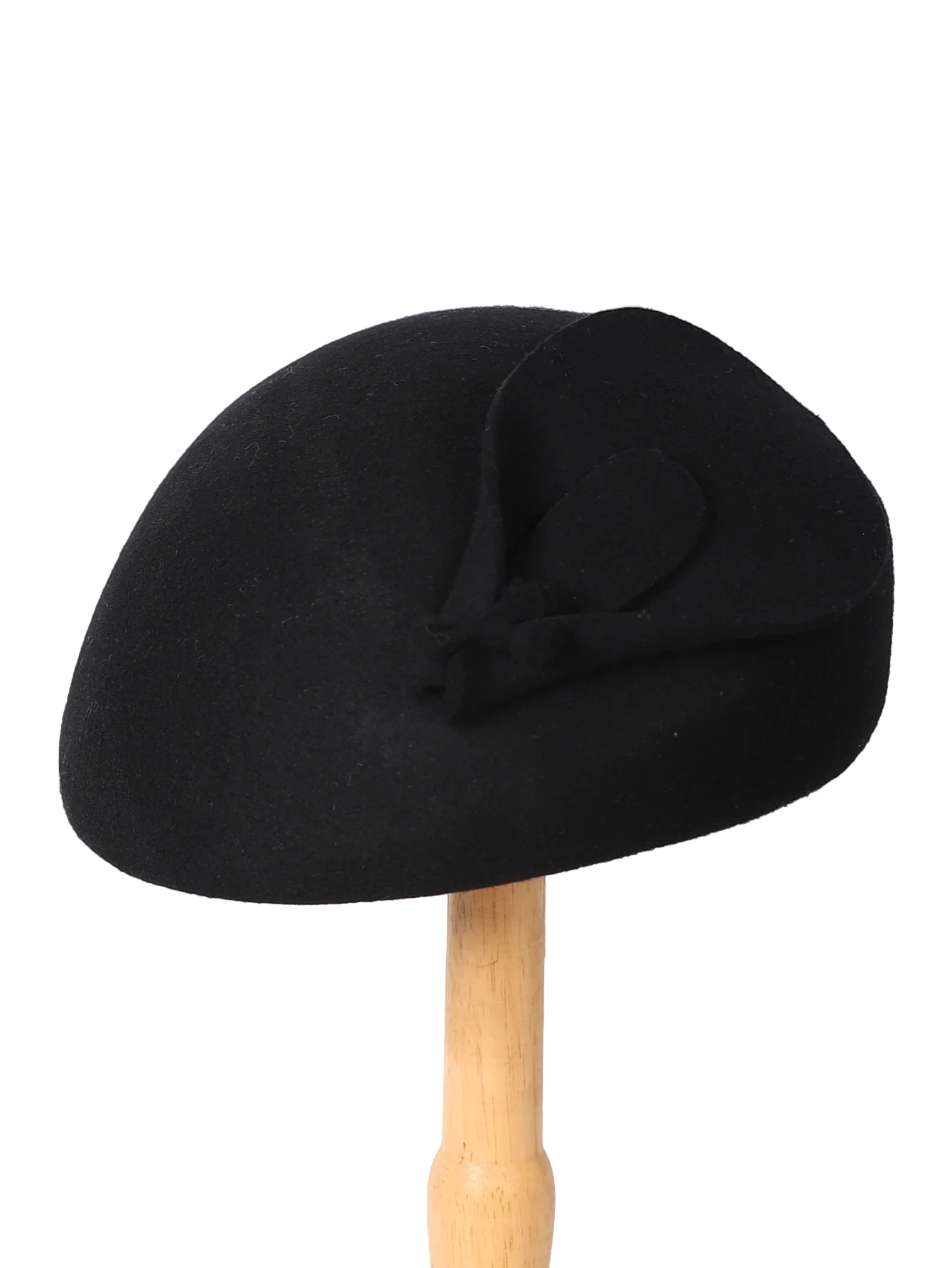 Eleganter 100% Wollfilz Kleiner Zylinder Luxuriöser Damen-Beret für Winter, Teepartys, Formelle Anlässe, Kirche und Cocktails mit Blume für Damen – Detail 6