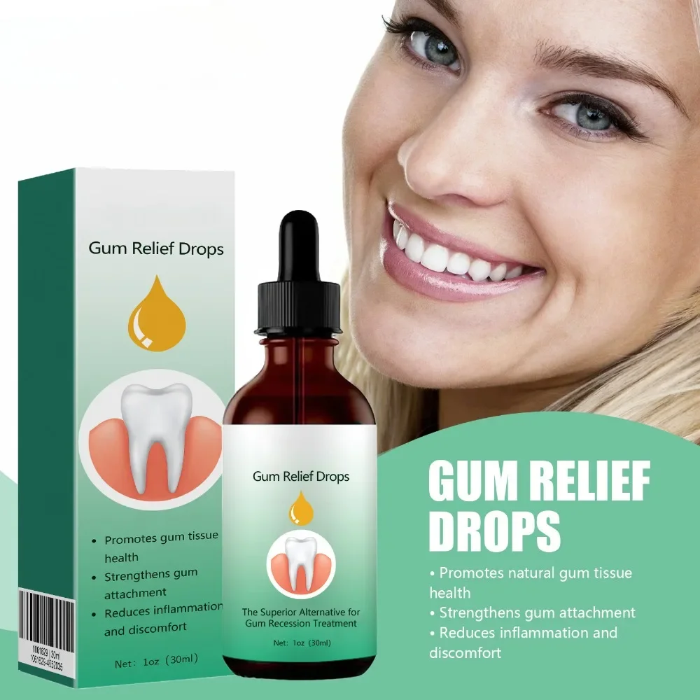 Gum Repair Drops Relieve Receding Gingival Swelling Gum Cleaning Care Oral Periodontal Hygiene Remove Stain Remove Yellow Tartar