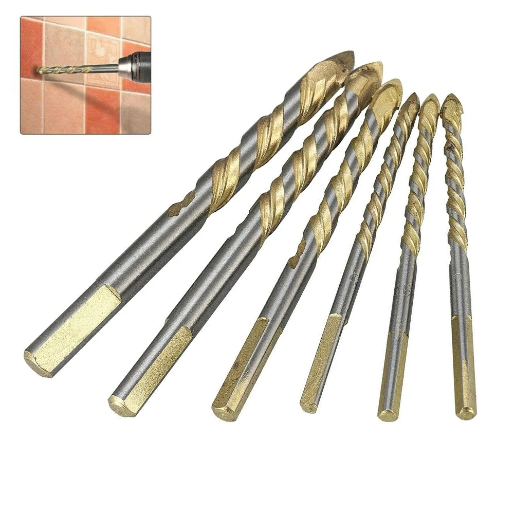 6x Multifunctional Drill Bit For Wall Ceramic Tile Porcelain Glass ? 6/8/10/12mm