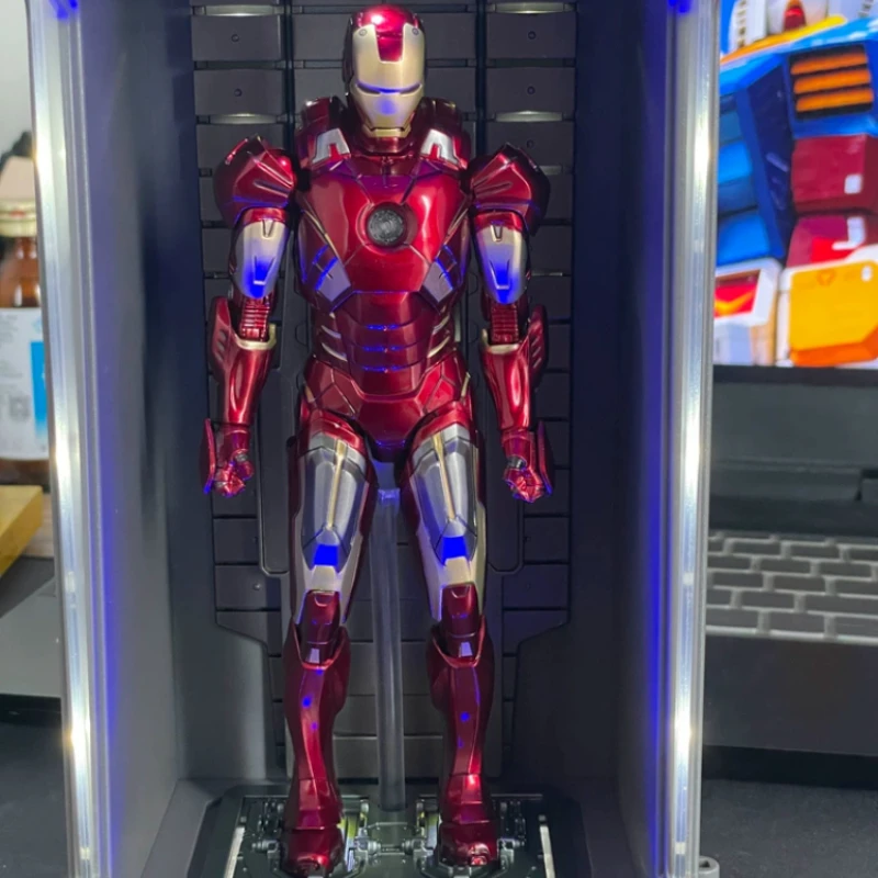 Original Iron Man Anime Action Figures MK1 MK2 MK3 MK4 MK5 MK6 MK7 War Machine Garage Model Toys Collection Ornaments Kids Gifts