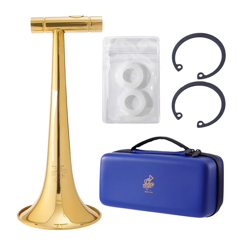 Metal Kazoo Copper Made Kazoo Master Big Size High Grade with Carrying Case and 2Pcs Membranes for Professional