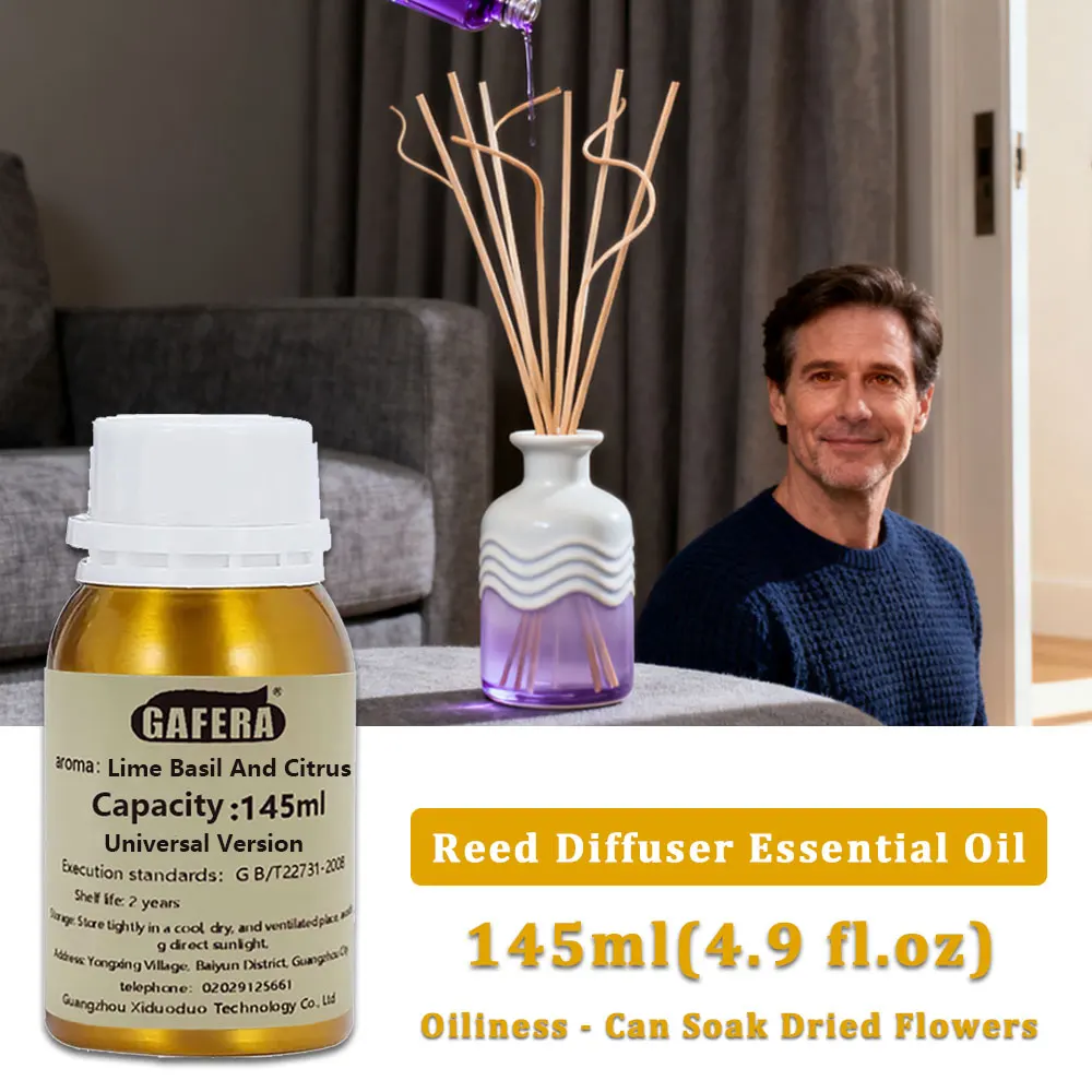 GAFERA 145ml(4.9 fl.oz) Lime Basil And Citrus Cedar Hilton Shangri-La Essential Oils For Fireless Aromatherapy Supplement Liquid