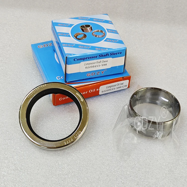Shaft Seal & Sleeve Kit 02250155-594 – Replacement for Industrial Air Compressors, Oil Seal Maintenance Set