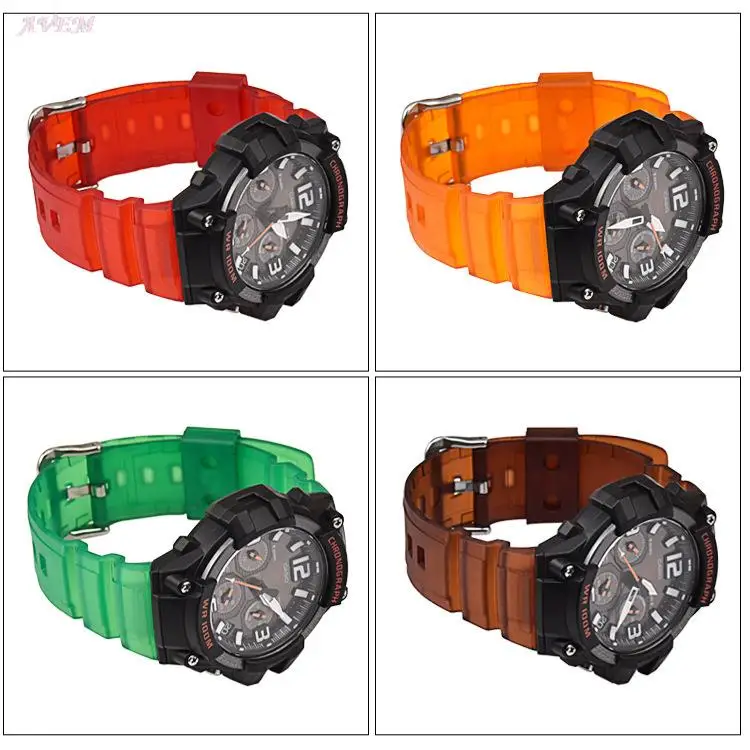 Watch Band for Casio MCW-100H/110H/W-S220/HDD-S100  WV-200/AE-2000/2100 Resin Strap 16mm Watch Accessories Silicone Strap