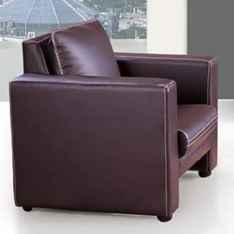 Durable commercial-grade PU leather sofa set 3-piece for salon lobbies and meeting rooms