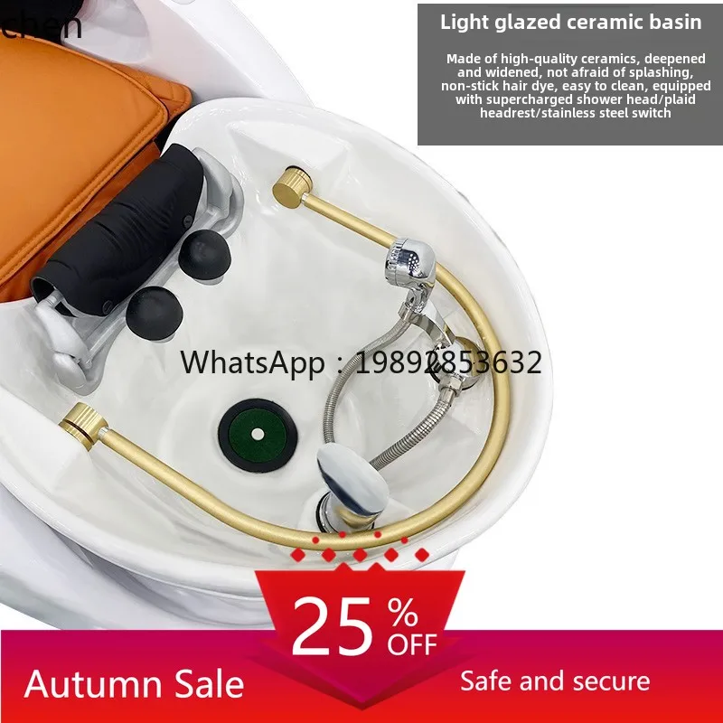 

Intelligent Electric Massage Shampoo Bed Automatic Hairdressing Ceramic Basin Shampoo Flush Integrated