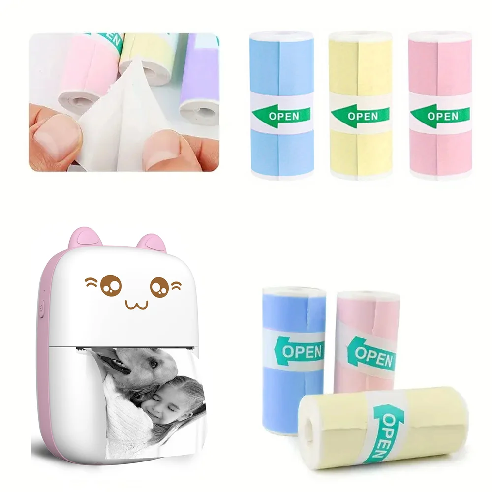 

Многоцветная термобумага 57x25 мм — самоклеящаяся, без бисфенола А для портативных принтеров, скрапбукинга/нотаток для учебы/поделки своими руками