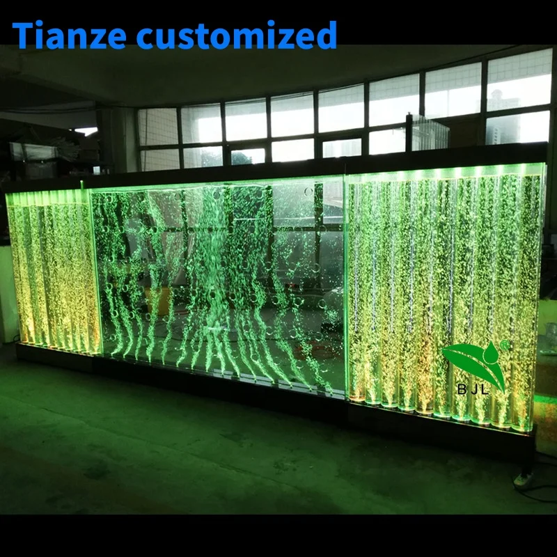 

(Customized) indoor decorative room divider color changing multi color LED aquarium water bubble wall