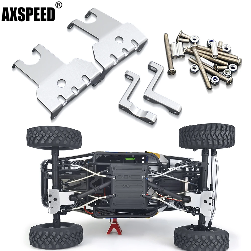 AXSPEED 2 sztuk stopu aluminium podwozie pancerz oś Protector płyta ślizgowa dla 1/10 Axial Wraith 90048 90053 zdalnie sterowany samochód gąsienicowy części