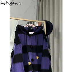 Harajuku Women Cardigan Jackets 2023 Ropa Mujer Hooded Loose Casual Sueter Y2k Clothing Korean Fashion Knitted Sweater Tops