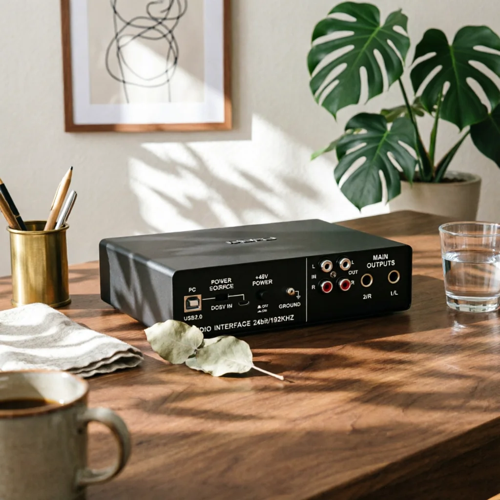 USB Audio Interface Professional External Audio Interface Sound Card Driver-Driverless Portable for Streamers, Live Broadcasting