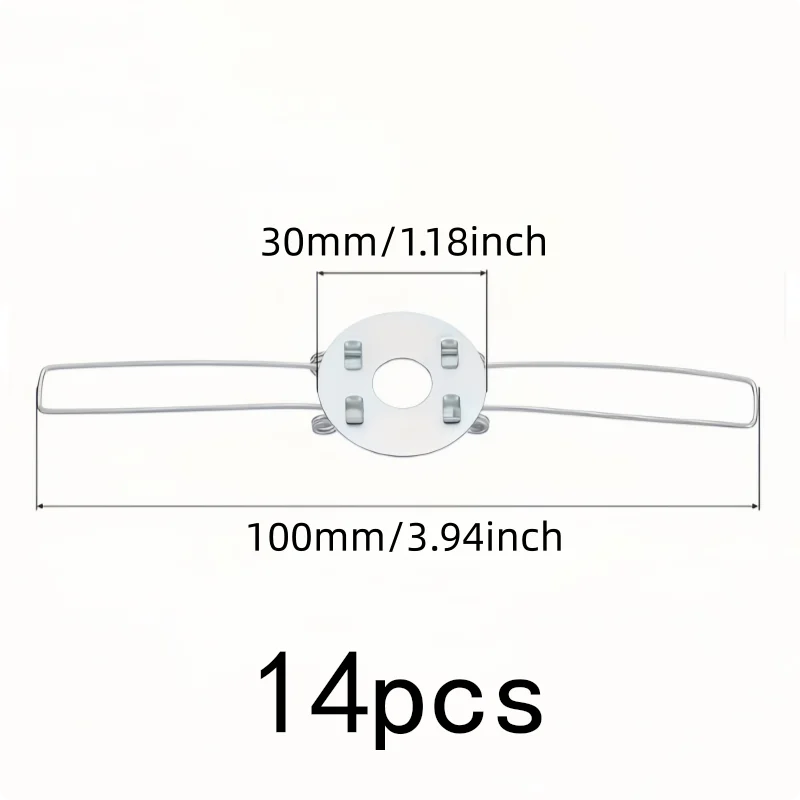 14 pcs 100mm Metal Spring Clamps, Easy Snap-On Install for Lamp Fixture Repair, Multipurpose, Versatile