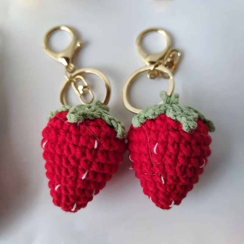 الإبداعية الفاكهة سلسلة المفاتيح الكروشيه لطيف الليمون Keyrings اليدوية متماسكة الأناناس Keyrings محبوك الفاكهة Keyrings بالجملة
