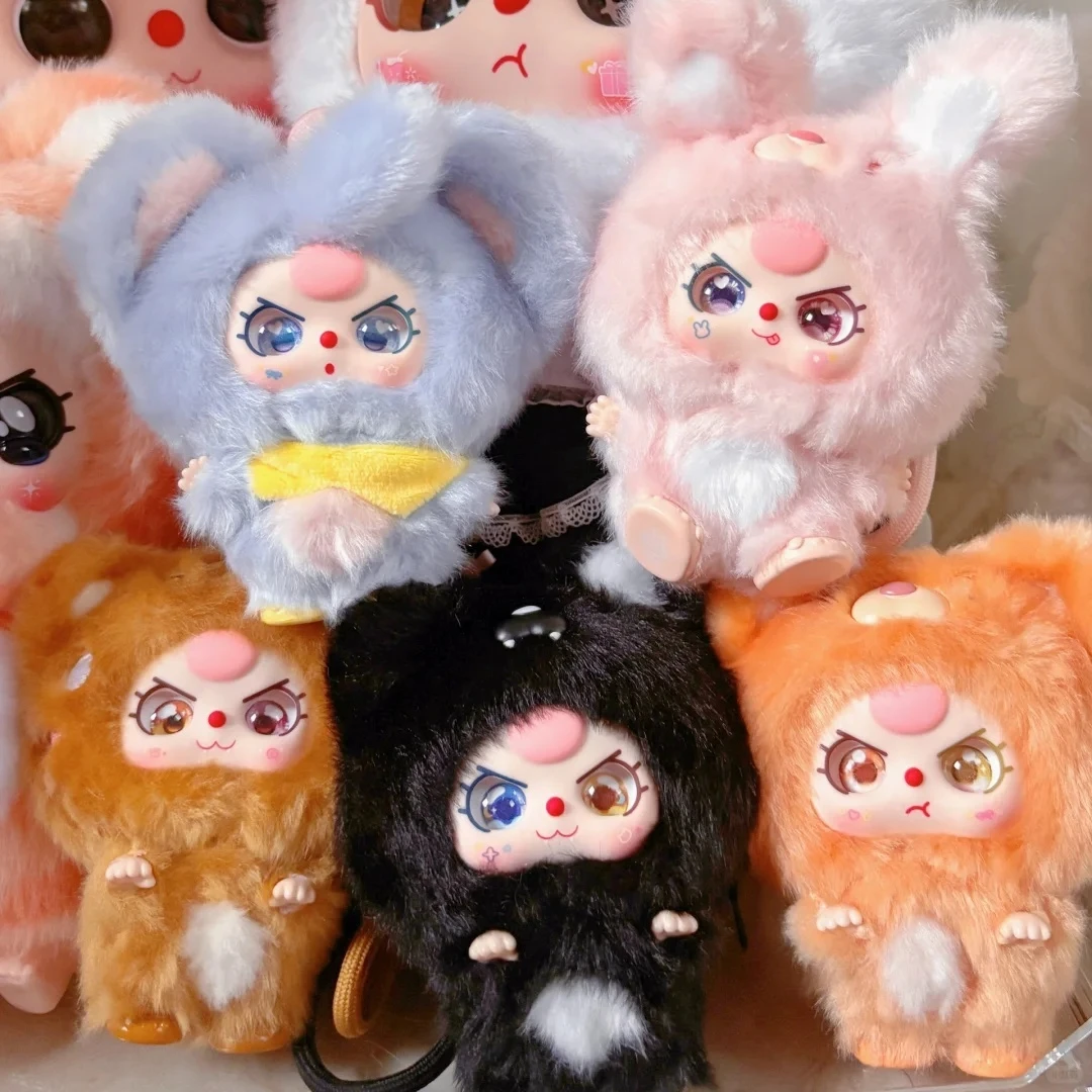 

Genuine Baby Three Vinyl Plush Pendant Blind Box Mini Hug Hug Series Cartoon Animals Keychain Decorations Bag Trendy Toys Gift