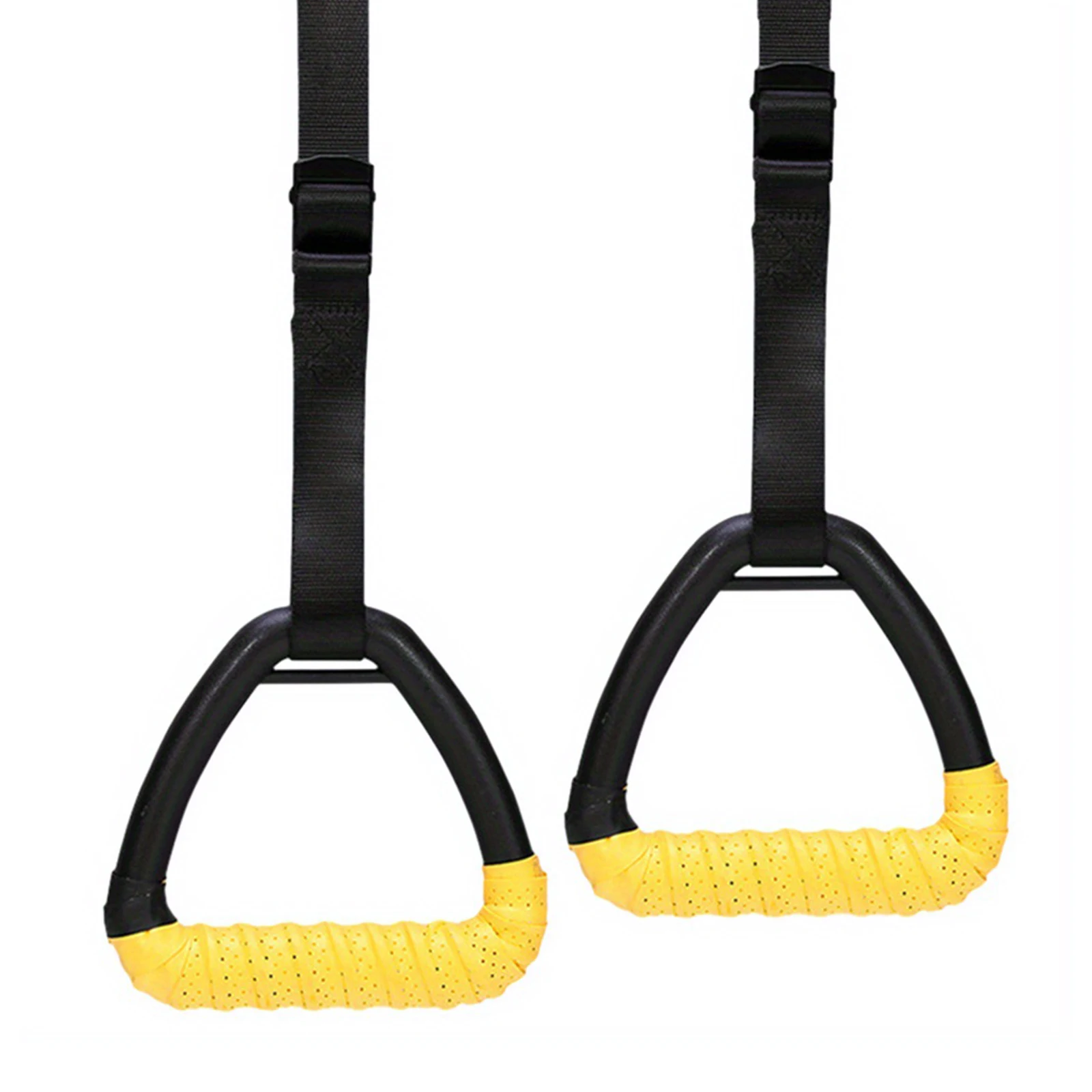 1 Pair Pull-Up Gymnastic Rings with Adjustable Nylon Strap Pulling Rings Anti-Slip Surface Design for Home Workouts Fitness