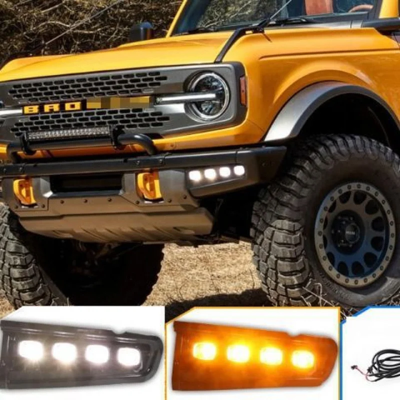 SAAR Compatible con 221 22 24 Modelos Ford BRONCO Luces de circulación diurna especiales Mod