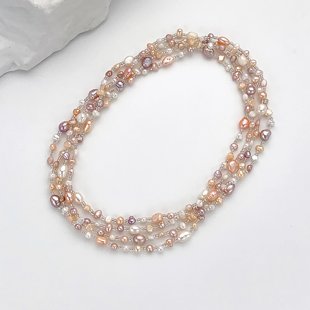 天然淡水真珠のネックレスバロック不規則なカラフルなセーターチェーン女性のためのジュエリーアクセサリーデイリーギフト 160 センチメートル