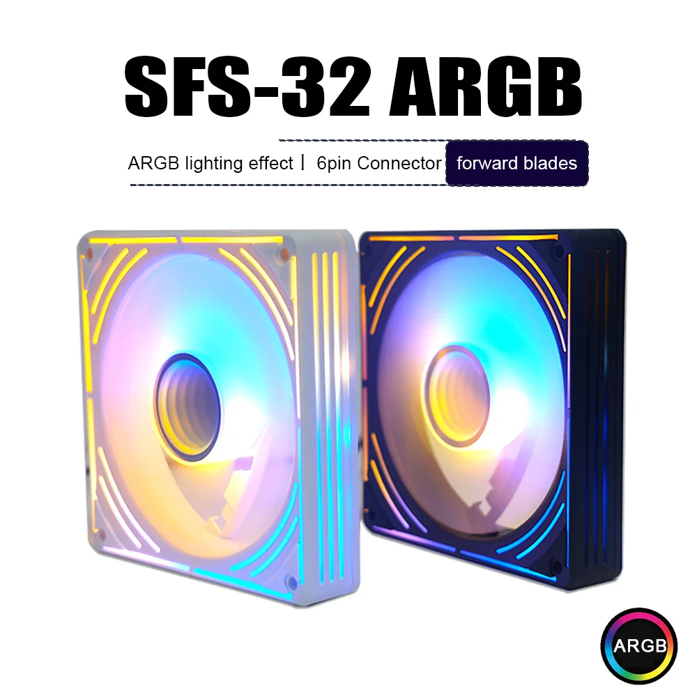 MANMU Caja de computadora Caja de ventilador Rgb Cooler pc Ventilador de enfriamiento Radiador Gaming pc Argb 120 mm Ventilador de enfriamiento LED