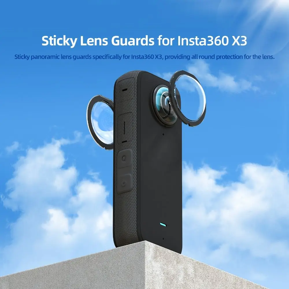 Camera Cover Panoramic Sticky Lens Guards Dual-Lens Anti-Scratch Lens Protector For Insta360 X3 view 2