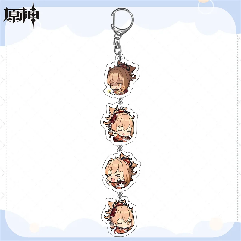 Anime Genshin Impact Hu Tao Wanderer Cosplay llaveros de cuerda colgante acrílico Ambitus