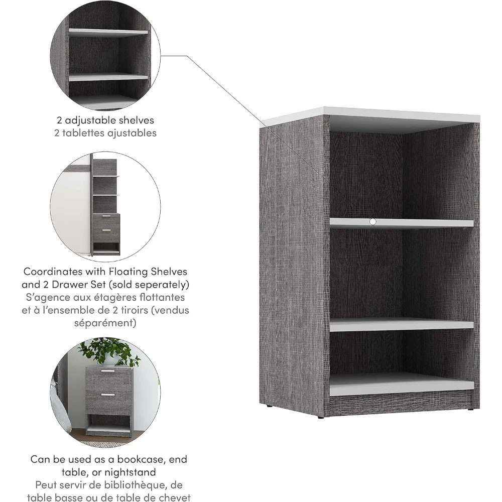 خزانة ملابس منضدة باللونين الرمادي والأبيض مقاس 20 بوصة لخزائن المشي وغرف النوم وغرف الطين والمداخل ومخزن المطبخ - أنيق S