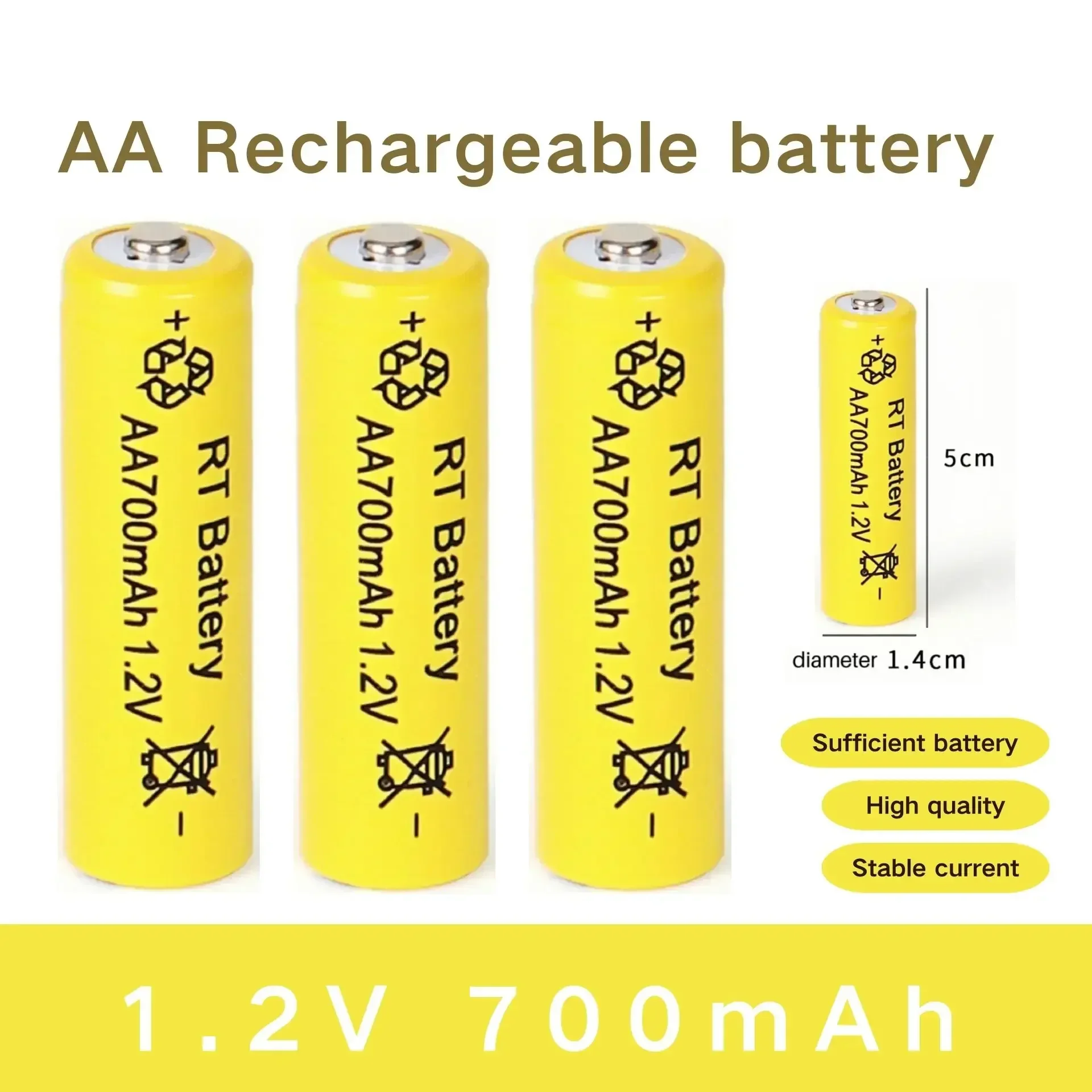 

AA 1.2V 700mAh rechargeable battery for electronic toys, smart door locks, alarm clocks, electric toothbrushes, etc