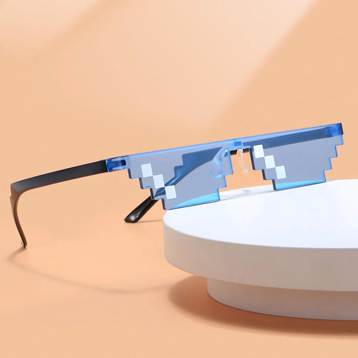 5 pezzi NUOVI occhiali da sole a mosaico Trick Toy Thug Life Glasses Deal With It Occhiali Pixel Occhiali da sole a mosaico nero Scherzi fantastici Giocattoli divertenti